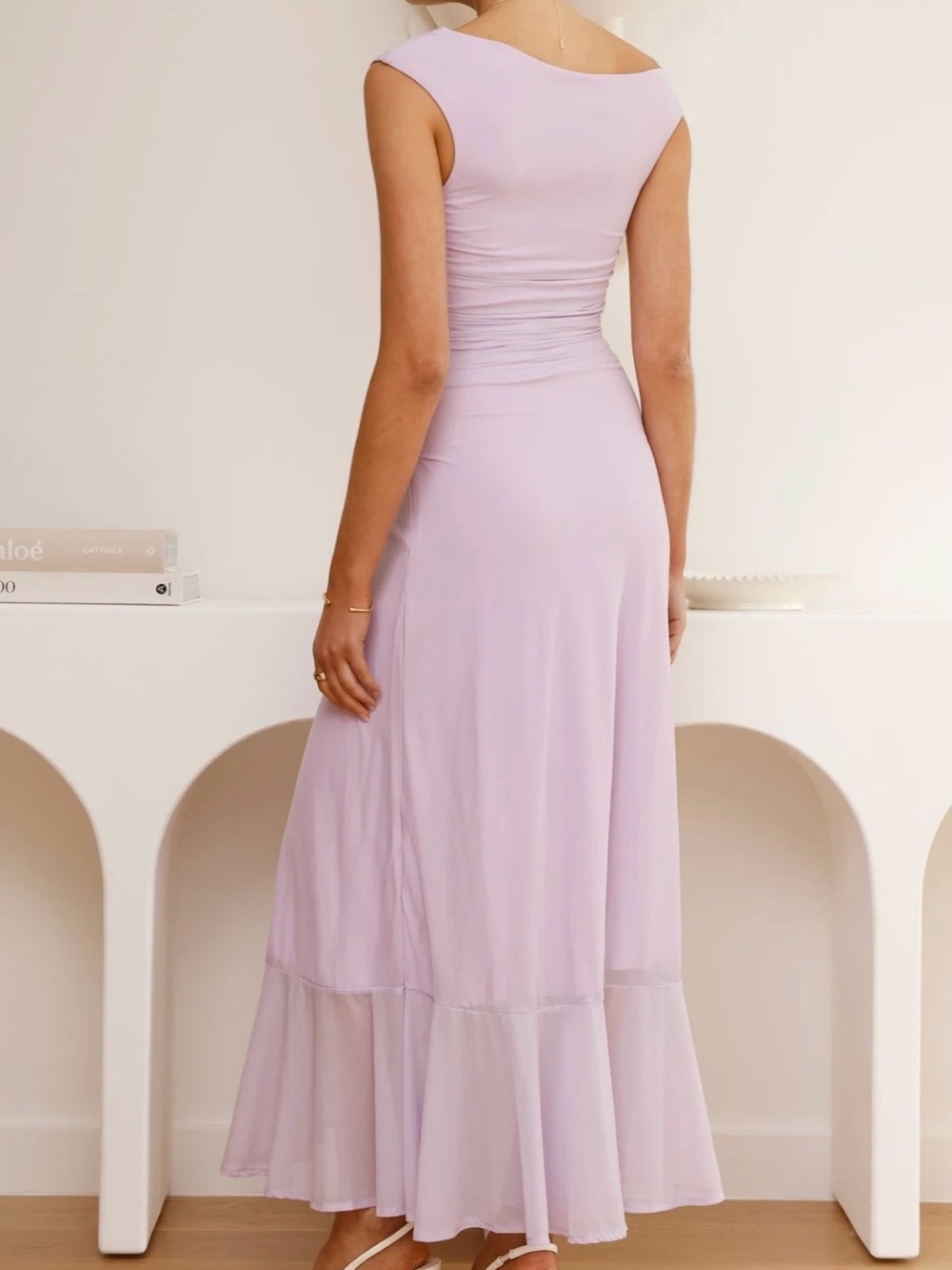 Lilac Maxi Dress with Flared Hem - Brand: